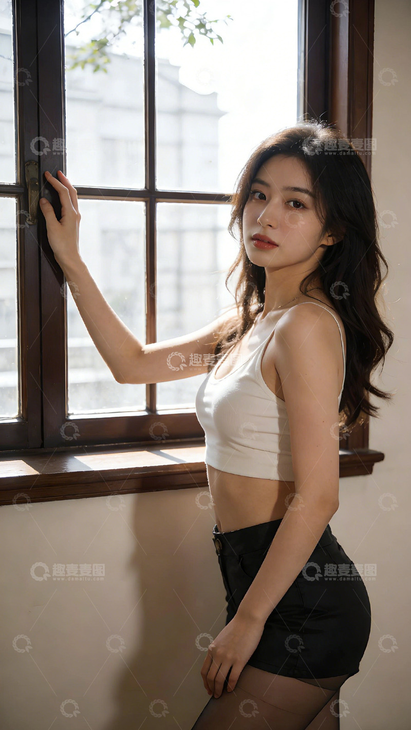 高清大图下载【趣麦麦图】窗边倩影时尚写真
