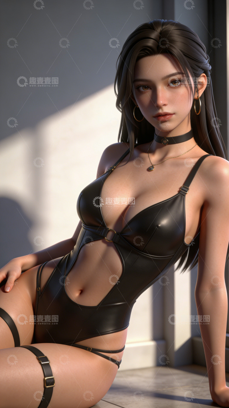 高清大图下载【趣麦麦图】黑色时尚女性写真摄影