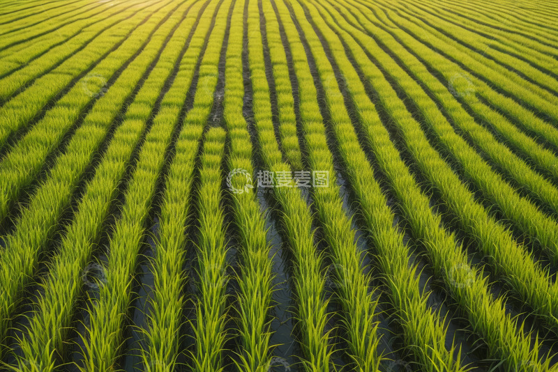 高清大图下载【趣麦麦图】绿色稻田田园风光