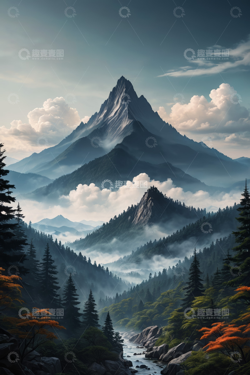 高清大图下载【趣麦麦图】山林云海自然风光