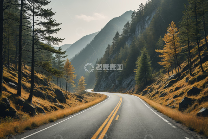 高清大图下载【趣麦麦图】山间蜿蜒的公路风景