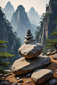 山间岩石堆叠景观