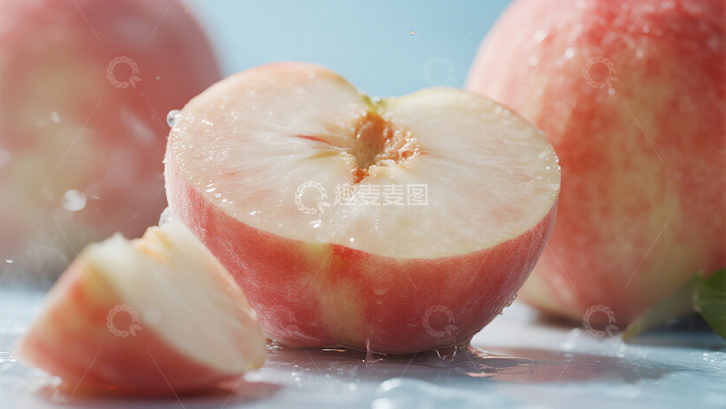 高清大图下载【趣麦麦图】新鲜水蜜桃特写摄影