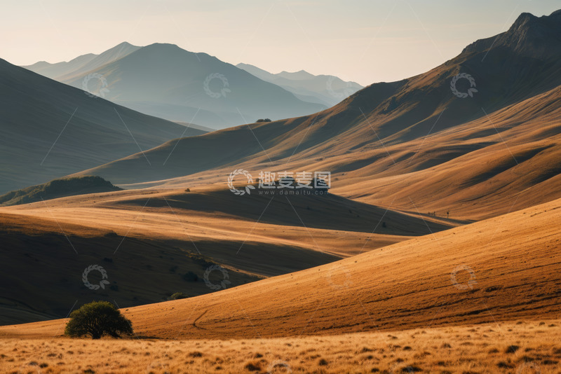 高清大图下载【趣麦麦图】金色山丘自然风光远景