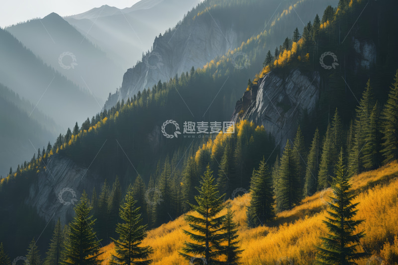 高清大图下载【趣麦麦图】山林间自然风光全景