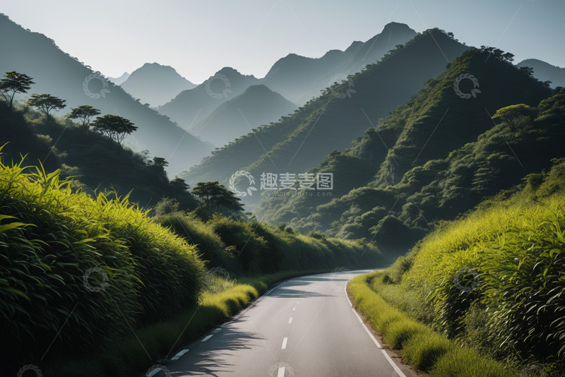 高清大图下载【趣麦麦图】山间蜿蜒道路自然风光
