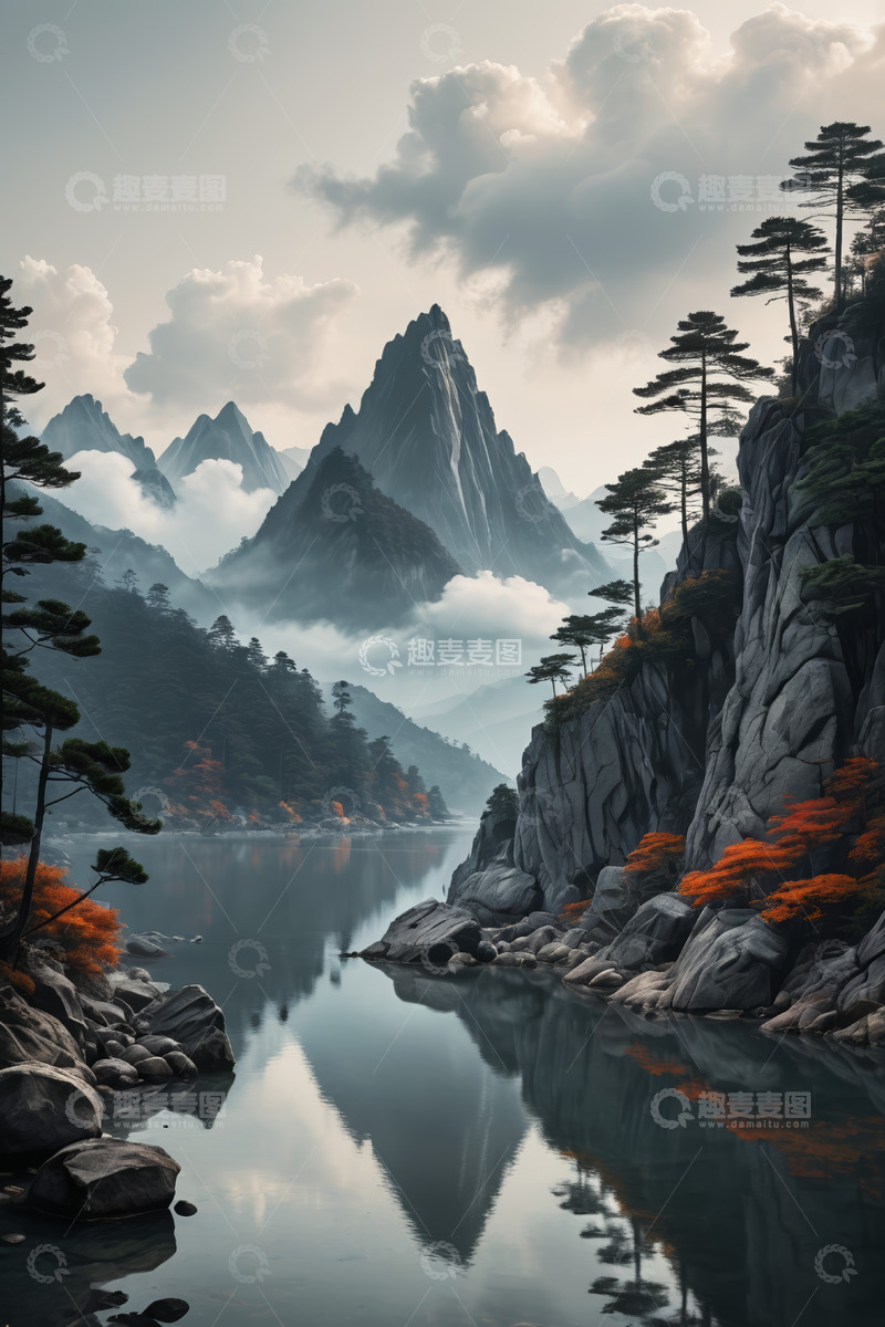 高清大图下载【趣麦麦图】山水相依自然风景