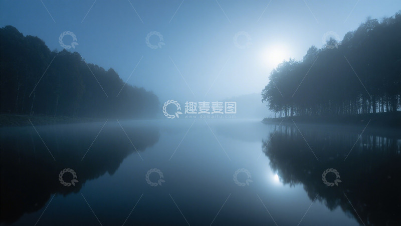 高清大图下载【趣麦麦图】晨雾河流风光摄影