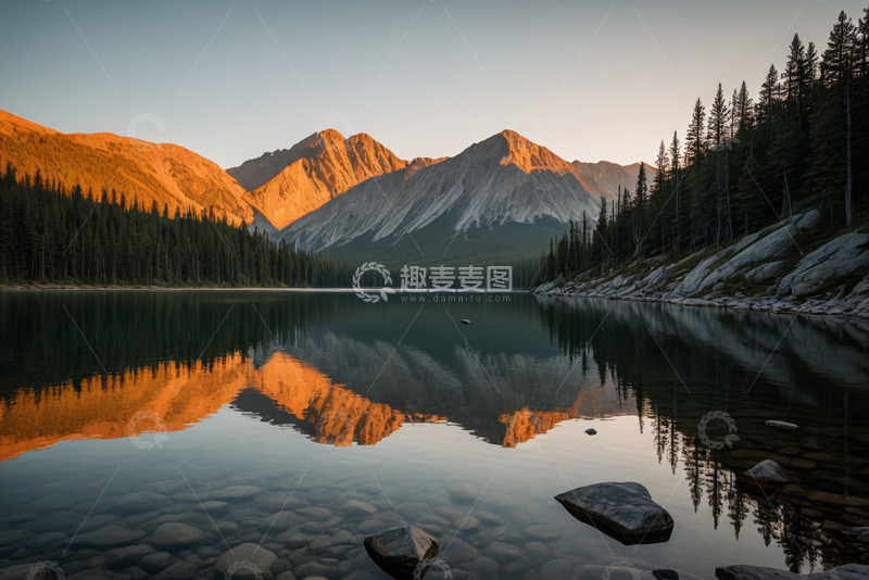 高清大图下载【趣麦麦图】山间湖泊自然风光