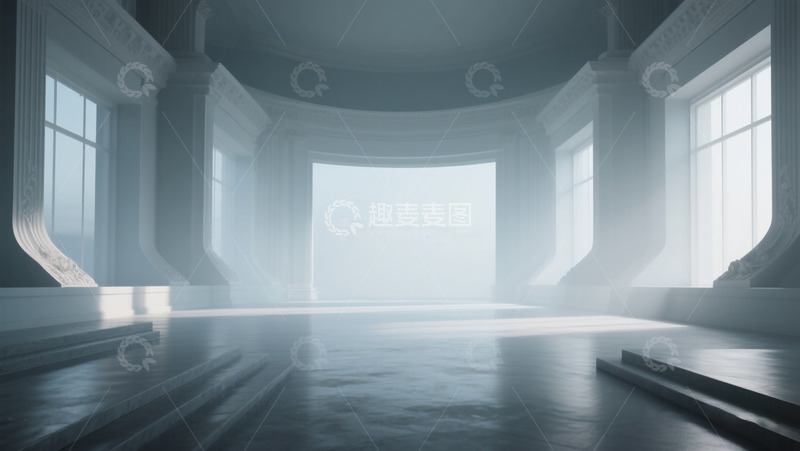 高清大图下载【趣麦麦图】空灵古典大厅场景