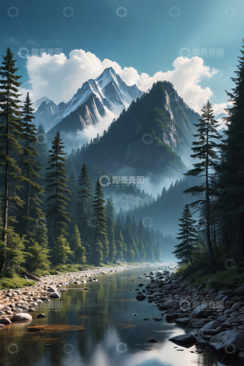 高清大图下载【趣麦麦图】山林河流自然风光