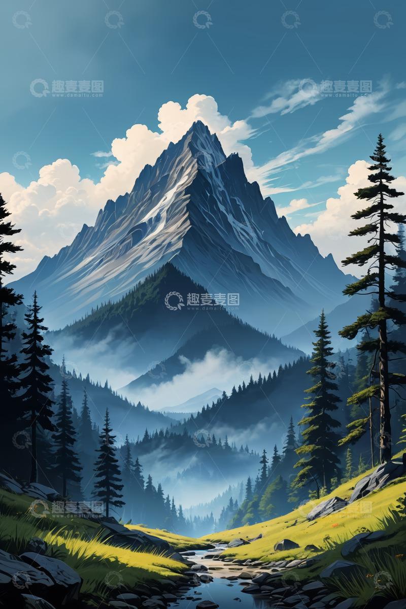 高清大图下载【趣麦麦图】山林自然风光全景