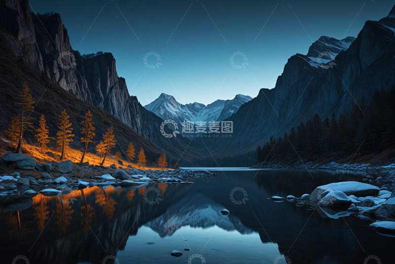 高清大图下载【趣麦麦图】山间湖泊自然景观