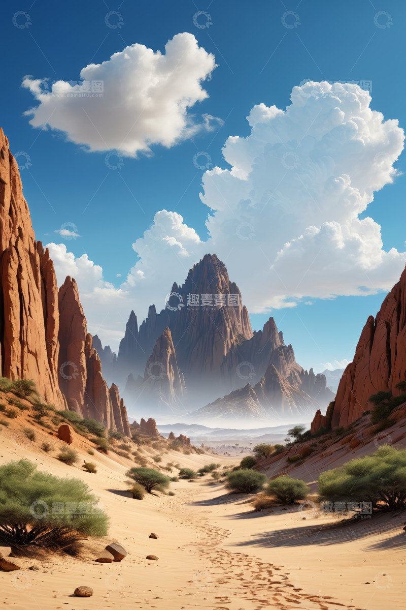 高清大图下载【趣麦麦图】沙漠峡谷自然风光