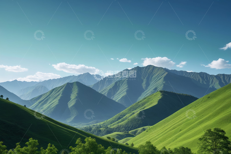 高清大图下载【趣麦麦图】青山绿野自然风光全景