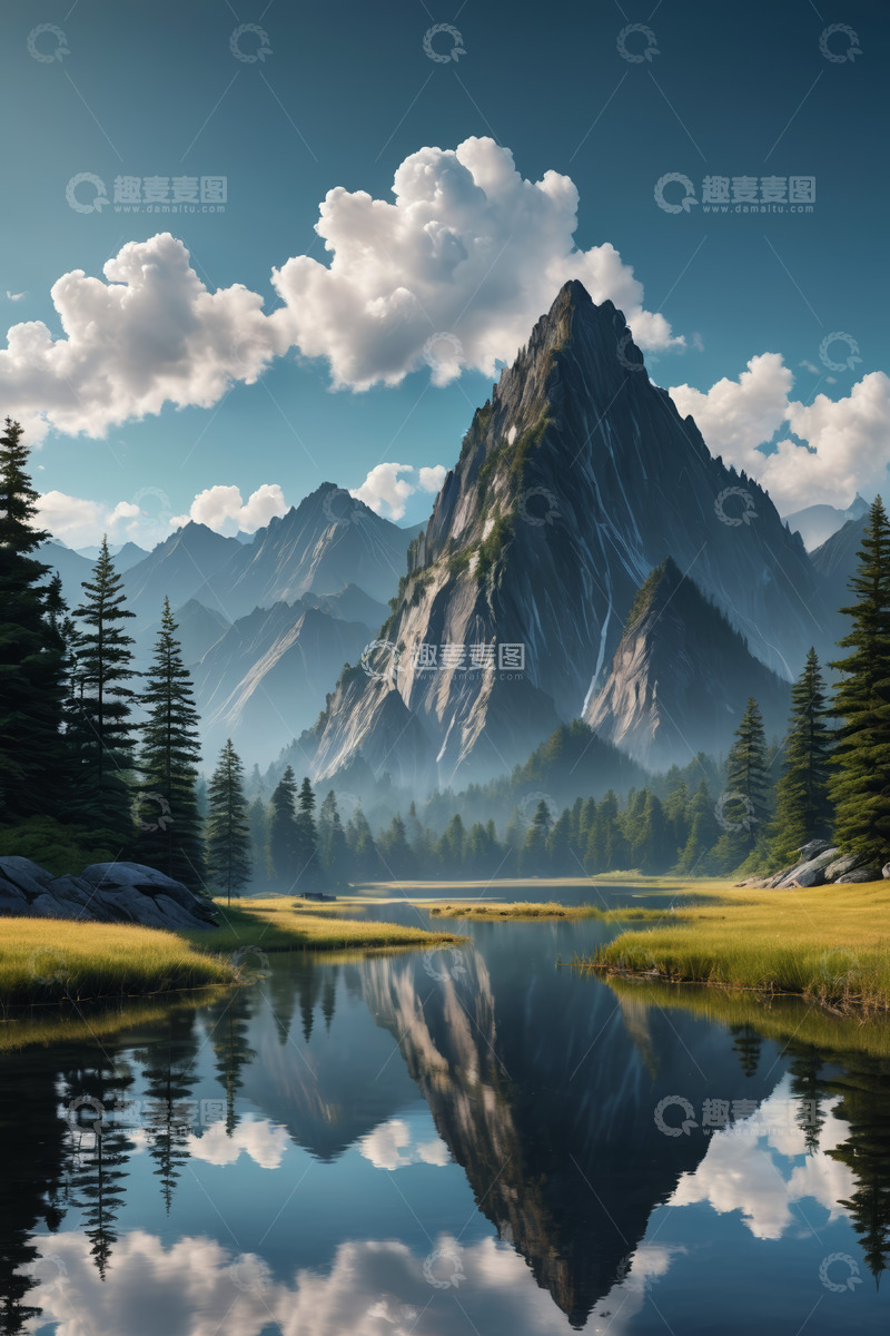 高清大图下载【趣麦麦图】山水森林自然风光全景