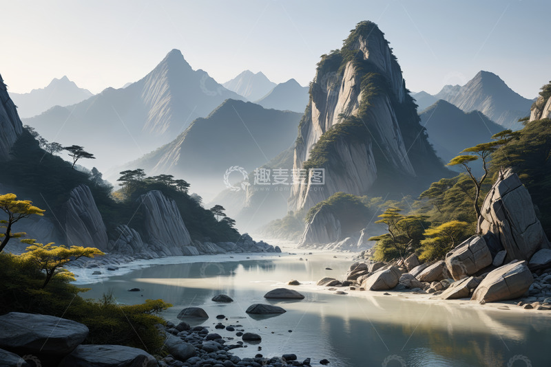 高清大图下载【趣麦麦图】山水相依自然风景