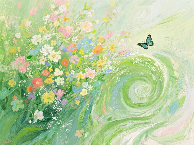 高清大图下载【趣麦麦图】春意抽象油画