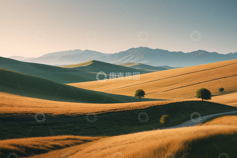 高清大图下载【趣麦麦图】草原山丘自然风光