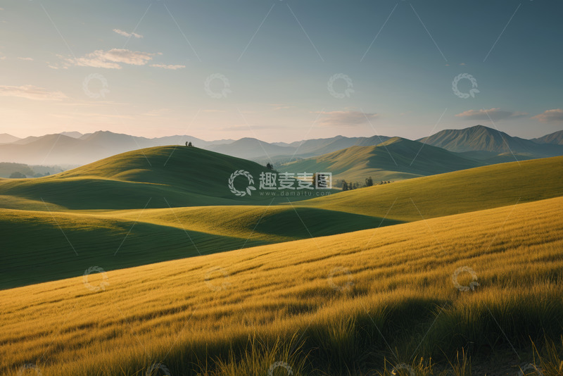 高清大图下载【趣麦麦图】绿色山丘自然风光全景