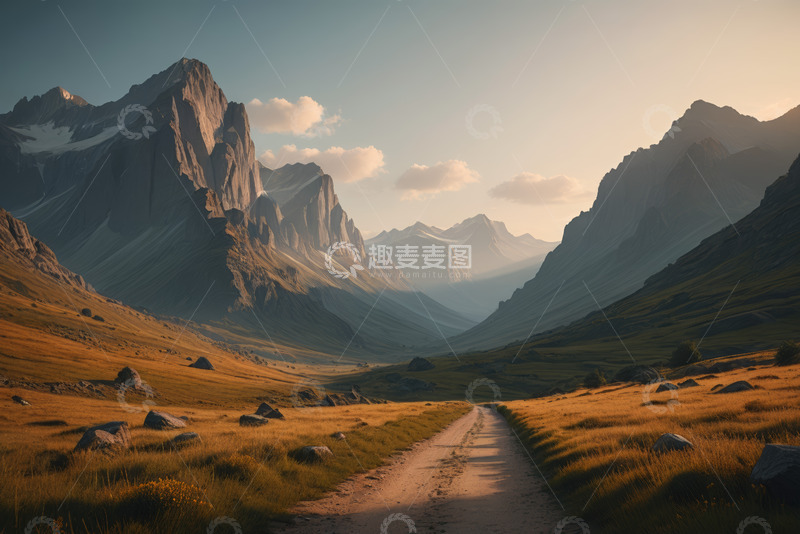 高清大图下载【趣麦麦图】山间小道自然风光景象