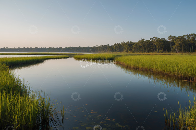 高清大图下载【趣麦麦图】湿地自然风光静谧景象