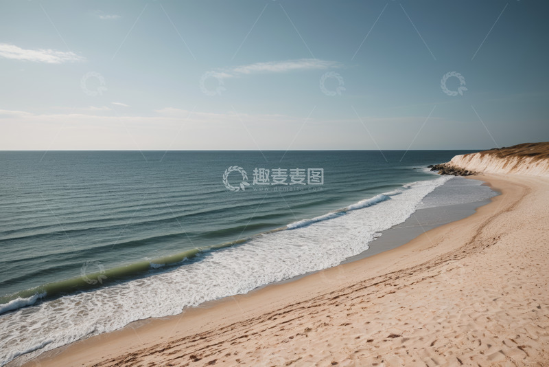 高清大图下载【趣麦麦图】宁静海滩与海洋风景