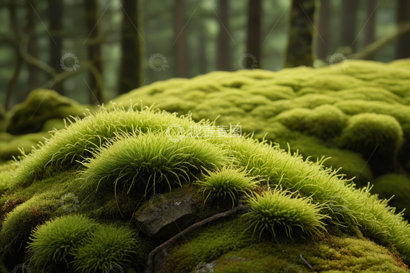 高清大图下载【趣麦麦图】森林中苔藓植物特写