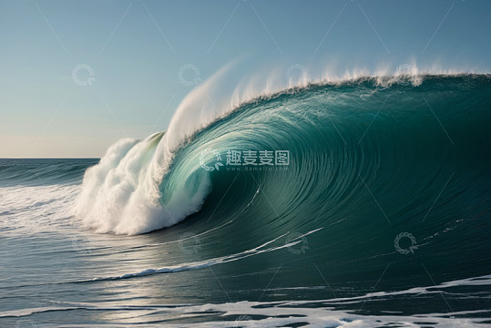 海上壮观波浪景象