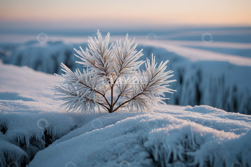 高清大图下载【趣麦麦图】覆雪霜花植物特写