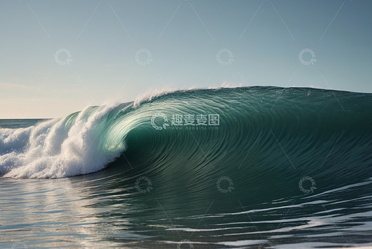 海洋中翻涌的波浪景象