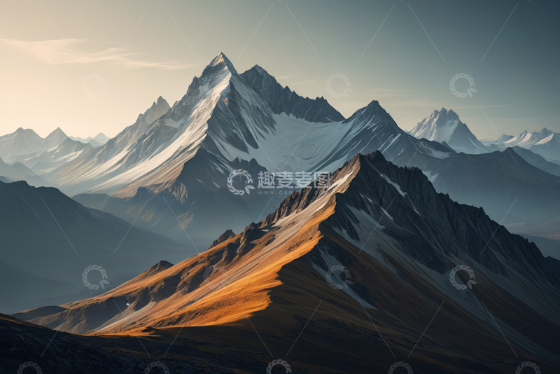 高清大图下载【趣麦麦图】壮丽雪山自然风光全景