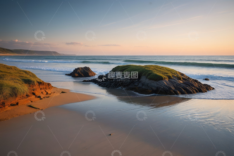 高清大图下载【趣麦麦图】海滩岩石与海洋自然景观