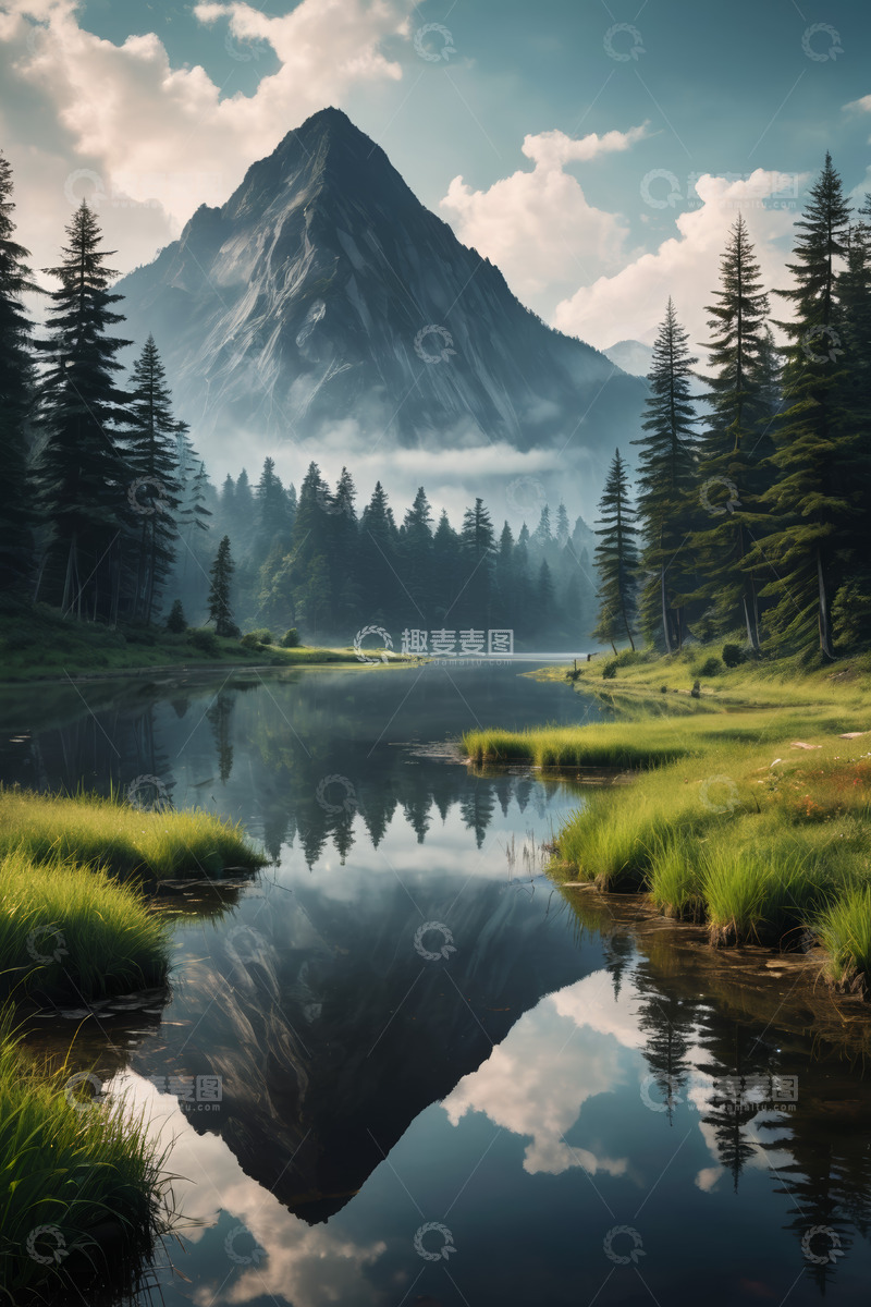 高清大图下载【趣麦麦图】山林湖泊自然风光