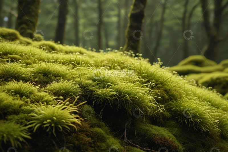 高清大图下载【趣麦麦图】森林中的苔藓植物特写