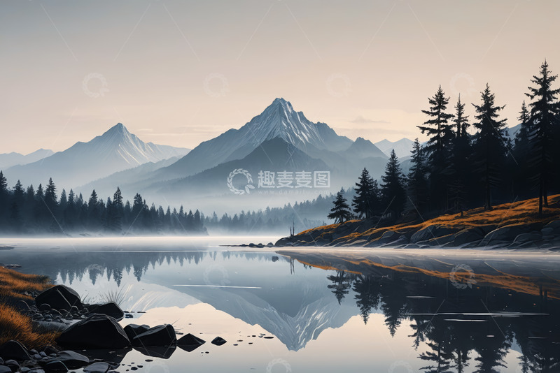 高清大图下载【趣麦麦图】山林湖泊自然风光