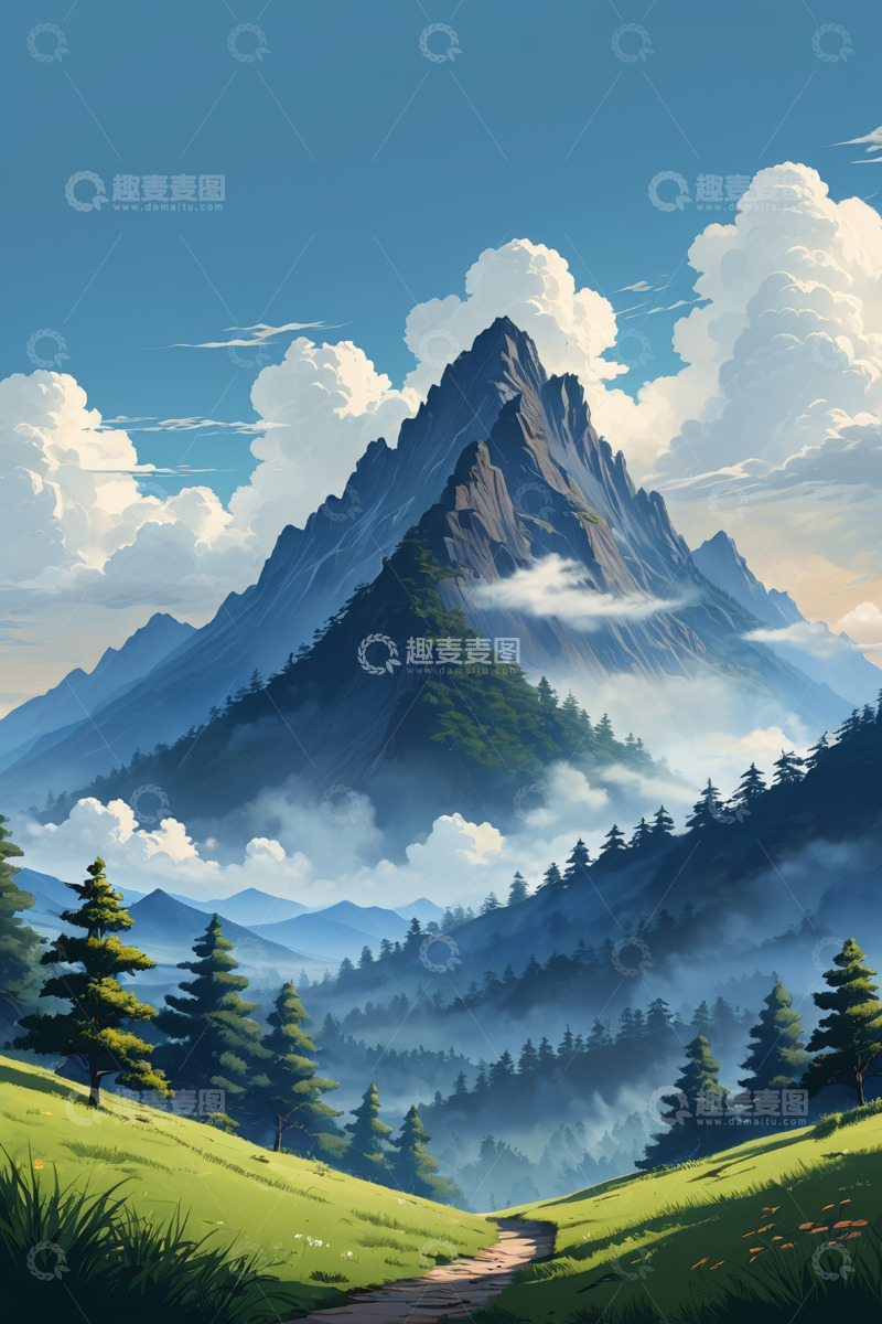 高清大图下载【趣麦麦图】山间森林自然风光