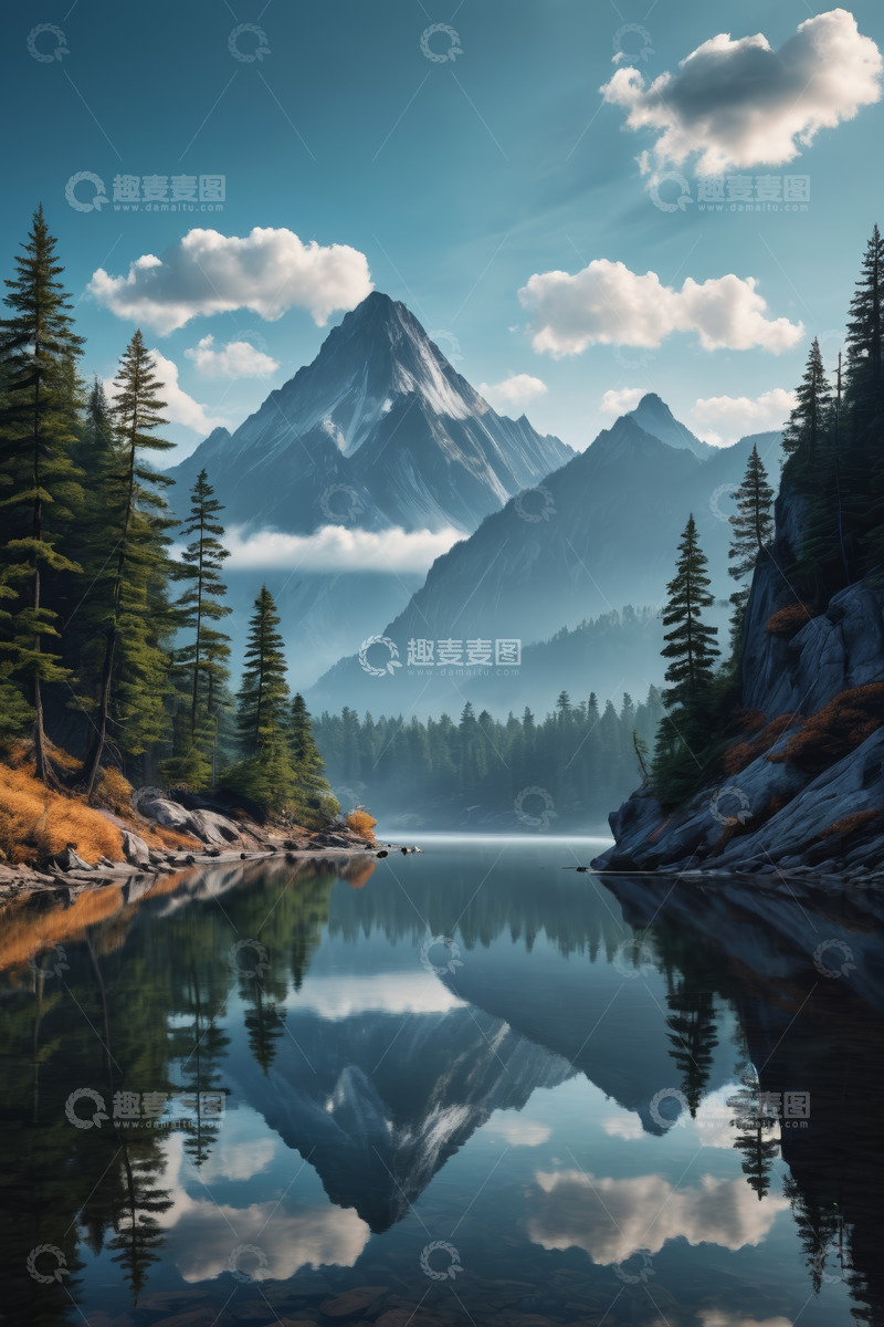 高清大图下载【趣麦麦图】山水湖泊森林自然风光景象