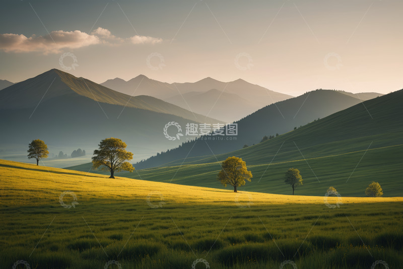 高清大图下载【趣麦麦图】草原山丘自然风光