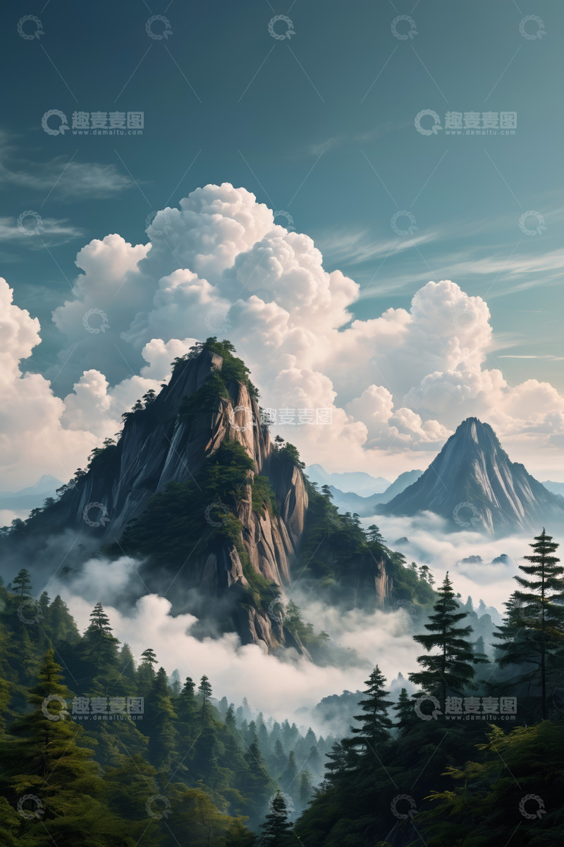 高清大图下载【趣麦麦图】山间云海自然风光