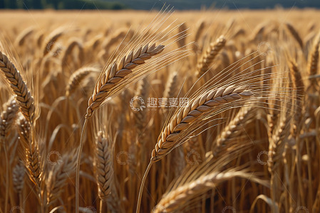成熟的小麦田近景