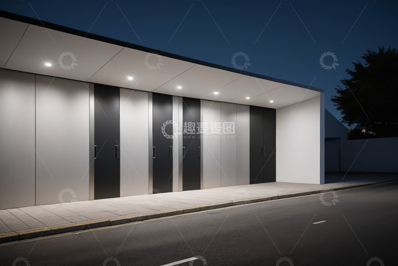 高清大图下载【趣麦麦图】夜晚现代建筑外观