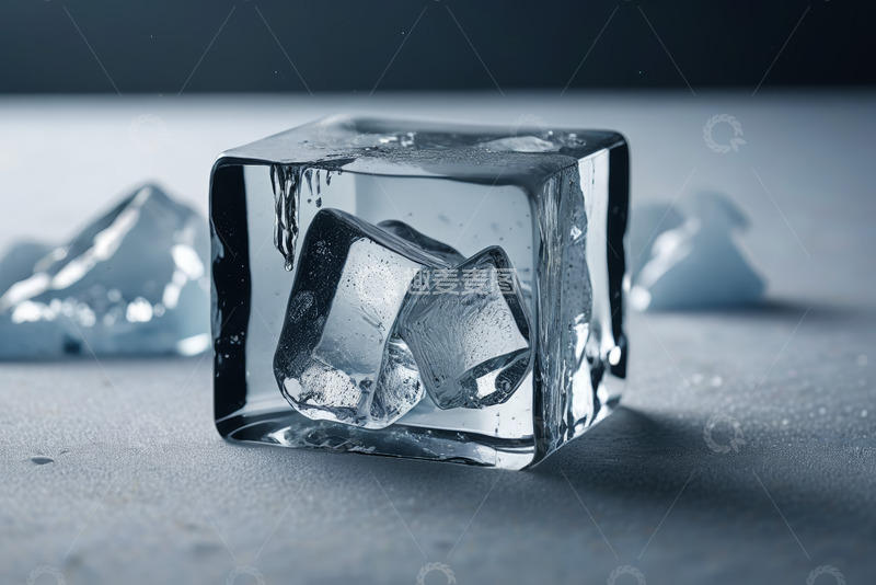 高清大图下载【趣麦麦图】透明冰块特写素材