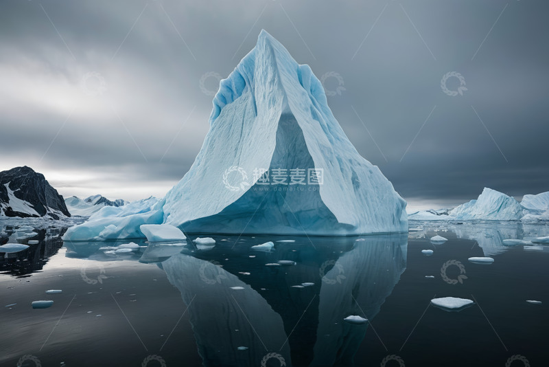 高清大图下载【趣麦麦图】海洋中的巨大冰山景观