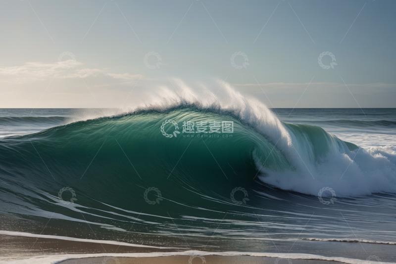 高清大图下载【趣麦麦图】海上翻涌的波浪景观