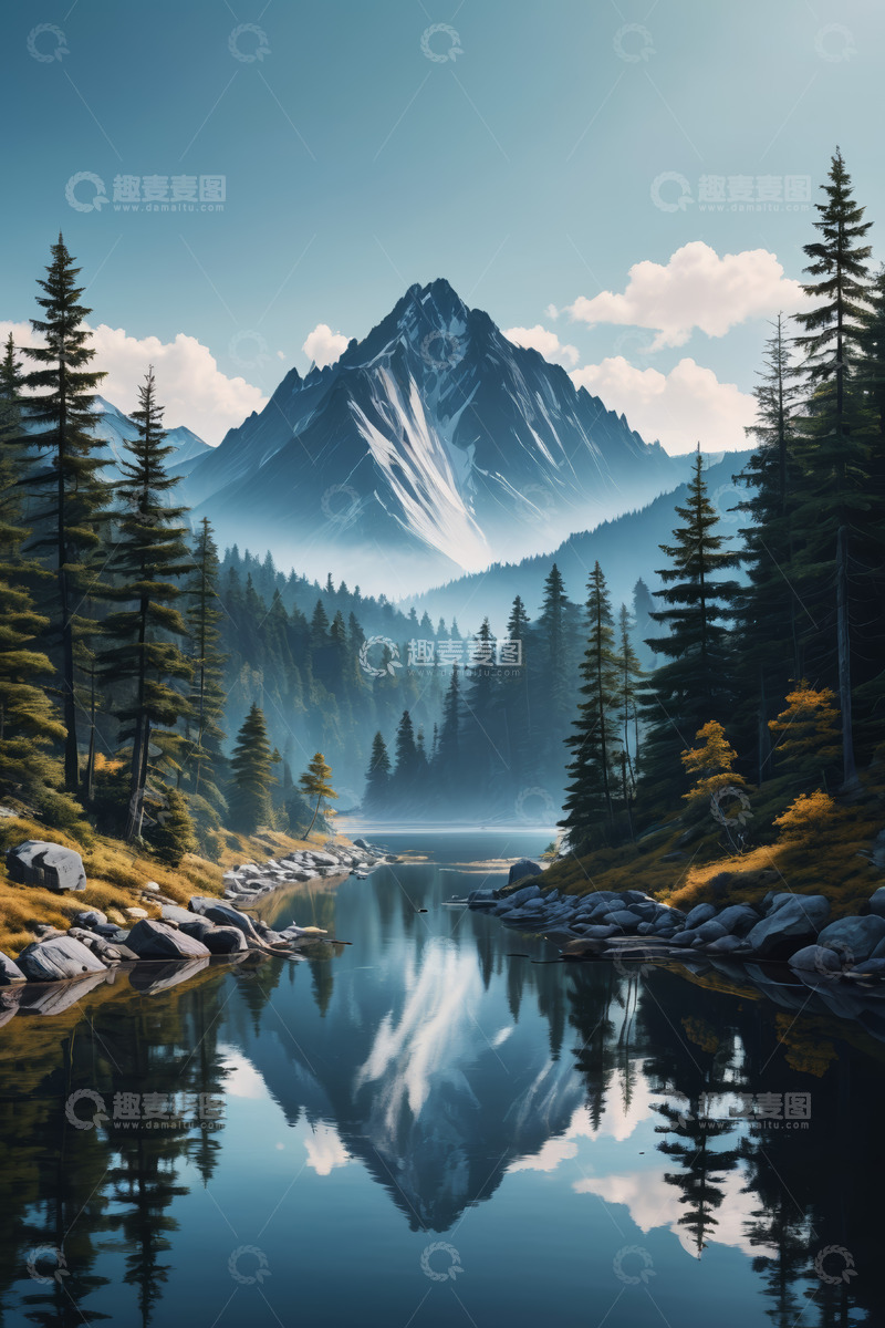 高清大图下载【趣麦麦图】山林湖泊自然风光