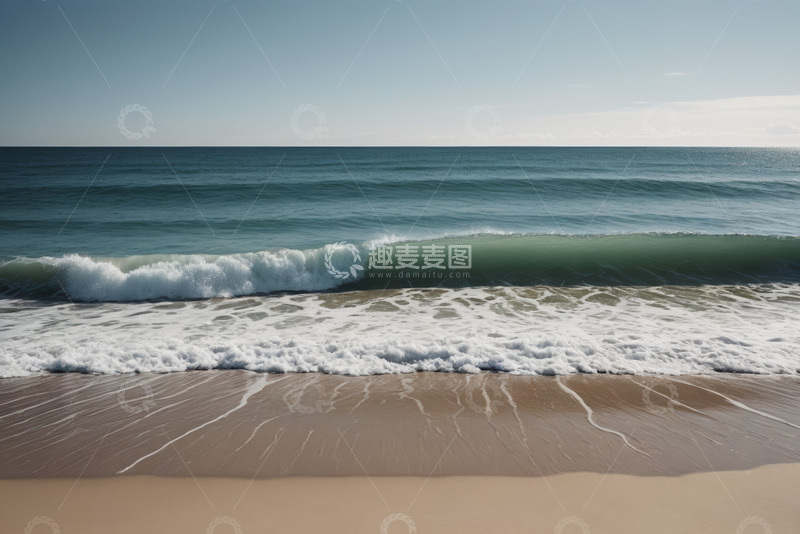 高清大图下载【趣麦麦图】海浪拍打沙滩自然景象