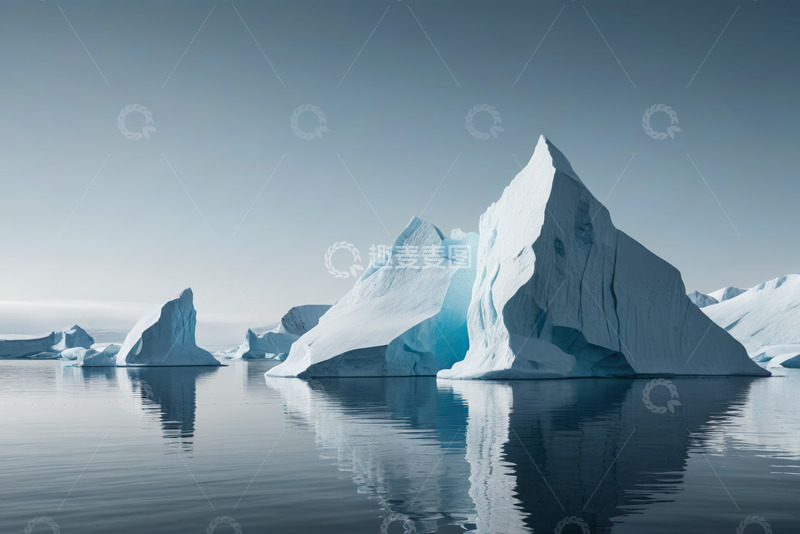 高清大图下载【趣麦麦图】海洋上的巨大冰山景观