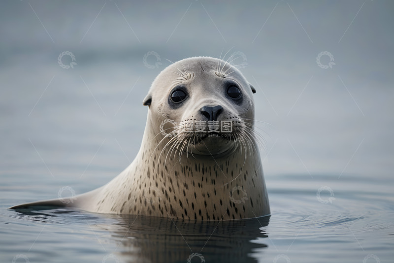 高清大图下载【趣麦麦图】水中海豹特写
