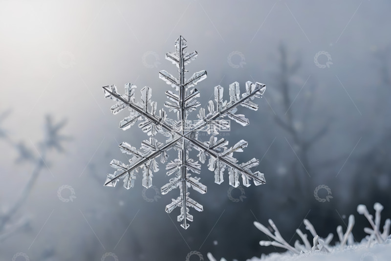 高清大图下载【趣麦麦图】微距雪花特写